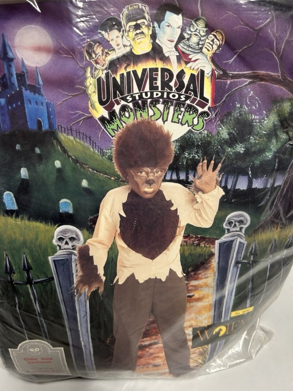 Vtg Universal Studios Monsters Wolfman Rubie's Halloween Costume Child's M 8-10